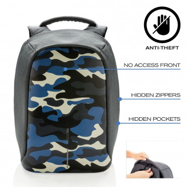 BOBBY COMPACT CAMOUFLAGE BLUE Рюкзак антизлодій XD Design