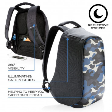 BOBBY COMPACT CAMOUFLAGE BLUE Рюкзак антизлодій XD Design
