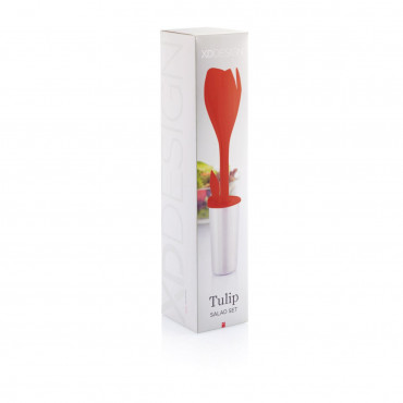 Набір для салату  XD-Design Tulip, сріблясто-червоний